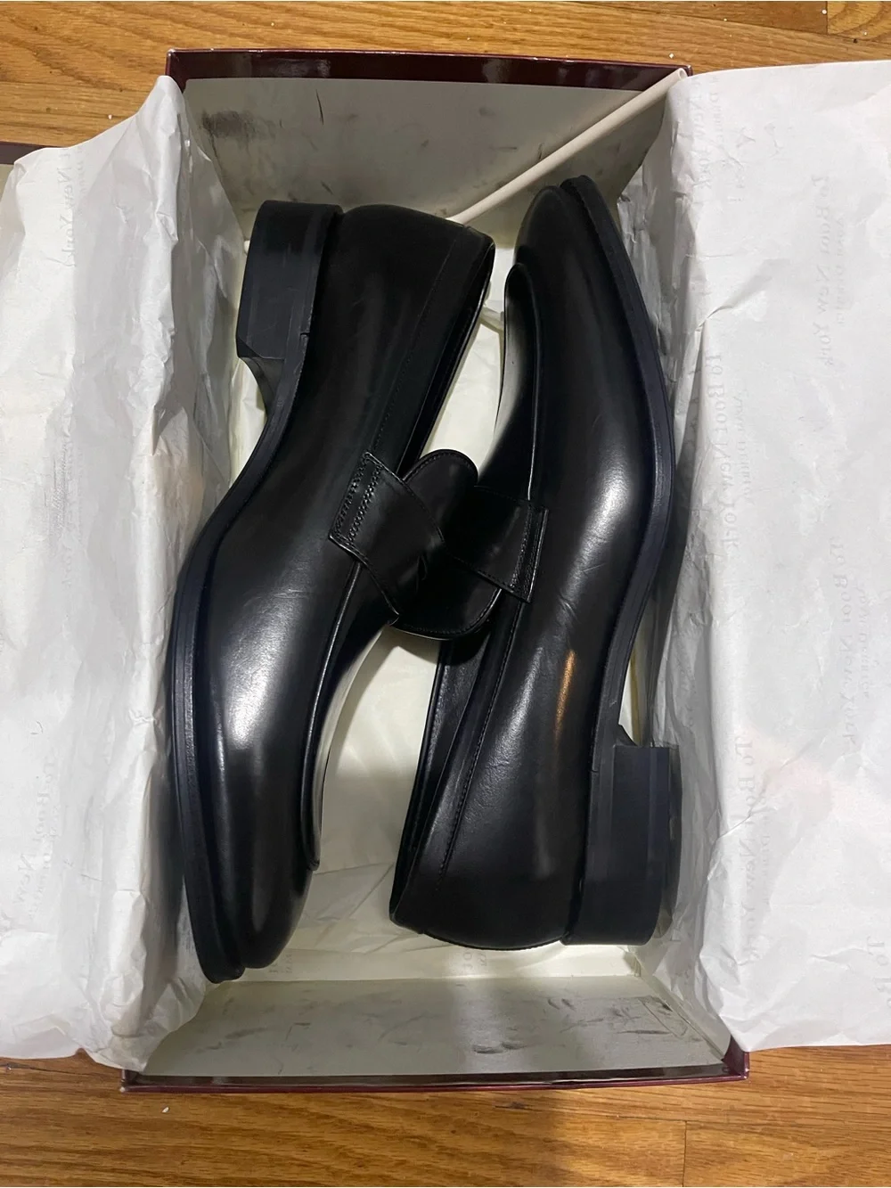 NWB To Boot NY Black Leather Penny Loafers Sz 10.5